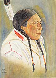 #243 ~ Plain Woman - Untitled - Indian with Eagle Feather #243 ~ Plain Woman - Untitled - Indian with Eagle Feather