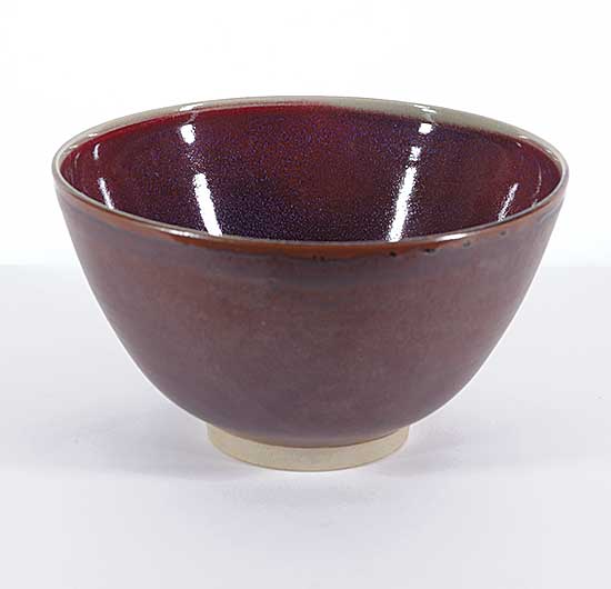 #50 ~ Lindoe - Untitled - Claret and Blue Bowl