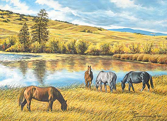 #82 ~ Schnurrenberger - Untitled - Grazing Horses