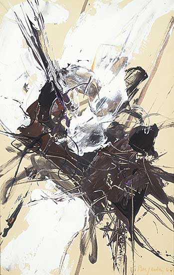 #201 ~ Bergeron - Untitled - Black and White Abstract
