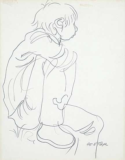#477 ~ Winter - Untitled - Seated Boy