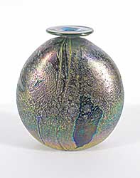 #1417 ~ Held - Oval Iridescent Vase