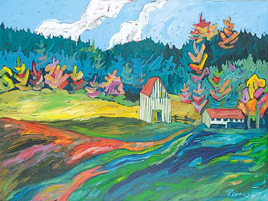 #100 ~ Reimer - Fields and Barn - Salt Spring Is.