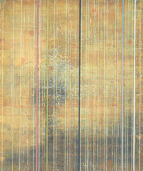 #436 ~ Glabush - Untitled - Grey, Black and Pink Vertical Lines