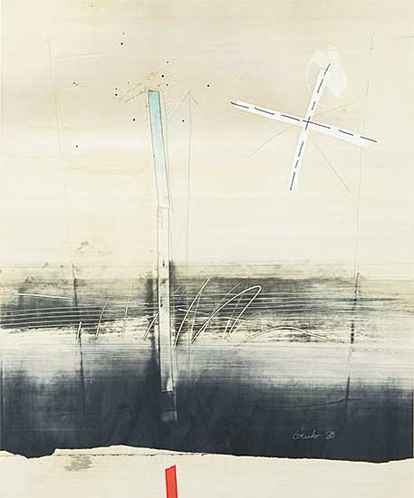 #439 ~ Gorenko - Untitled - Abstract with Blue and Red