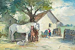 #461 ~ Marich - Untitled - Feeding the Horses
