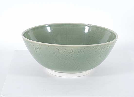 #1111 ~ Lindoe - Untitled - Green Tree Branch Bowl