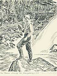#1118 ~ MacDonald - Tom Thomson, Drawn by T.M. from a photo by L.S.H.