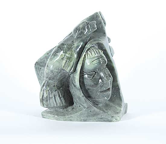 #75 ~ Lester - Untitled - Seal, Hunter and Inukshuk
