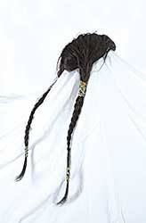 #182 ~ School - Horse Hair Headdress with Beaded Braids