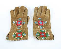 #228 ~ School - Brown Beaded Gloves