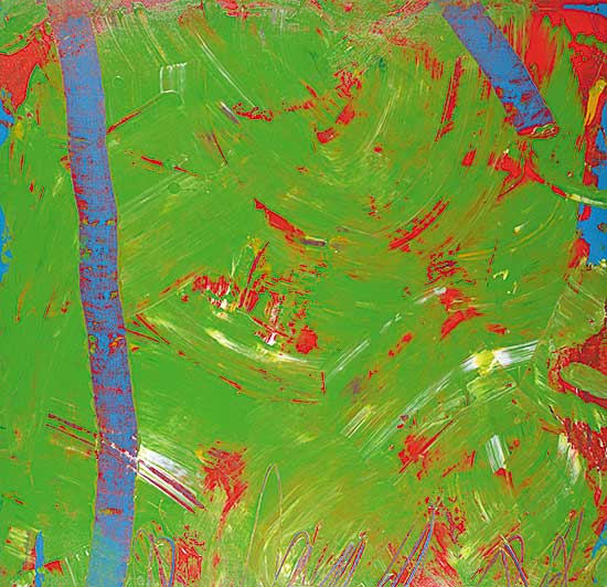 #447 ~ MacKendrick - Untitled - Green and Red Abstract