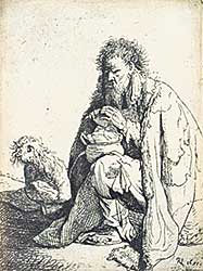 #471 ~ Rembrandt - Seated Beggar and His Dog