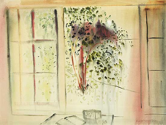 #1090 ~ Duff - Birch Tree and Window, Evening