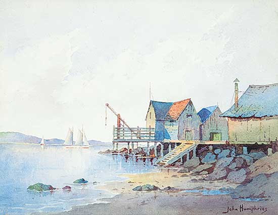 #1149 ~ Humphries - Town Port Scene, Quebec
