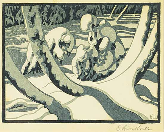 #1189 ~ Lindner - Untitled - Winter Scene