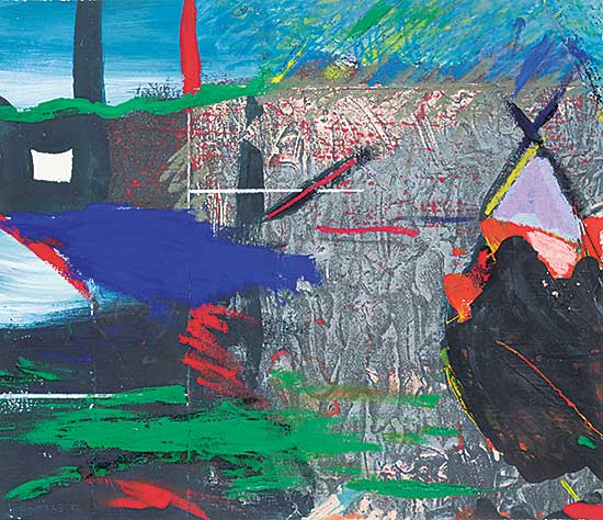 #230.3 ~ Poitras - Untitled - Blue, Green and Red Abstract