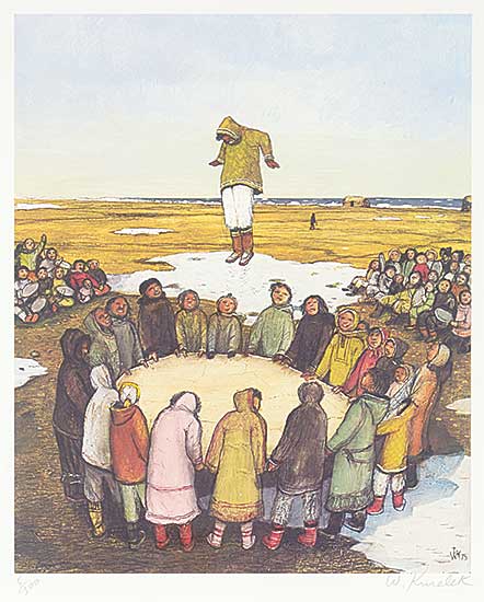 #1118 ~ Kurelek - Sky Tossing at Alaska Whaling Celebrations  #5/300