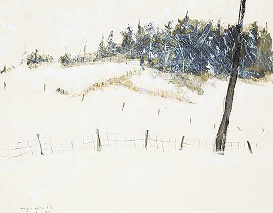 #1134 ~ McInnis - Untitled - Wire Fence and Trees in Winter