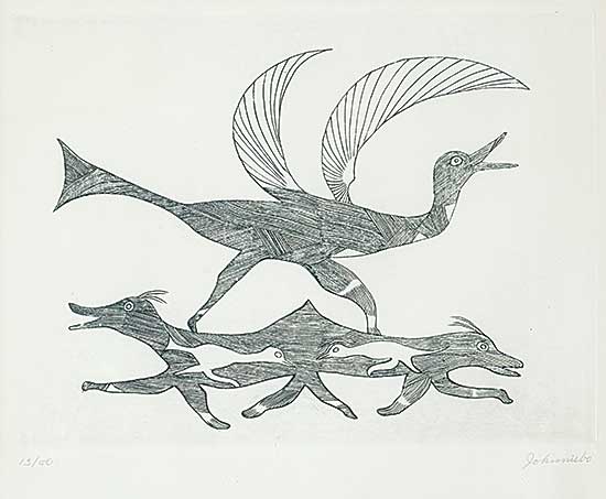 #23 ~ Ashevak - Untitled - Bird and Animals  #13/50