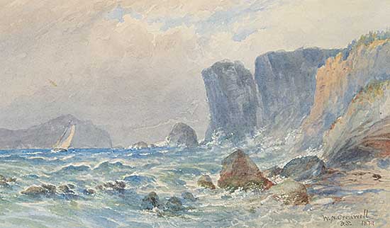 #424 ~ Cresswell - Untitled - Ship Off a Stormy Coast