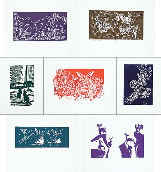 #454 ~ Kerr - Illingworth Kerr - 7 Block Prints  #3/100