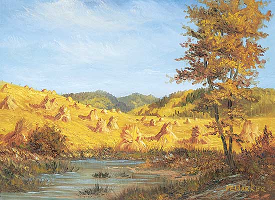 #1009 ~ Barker - Untitled - Autumn Stooks