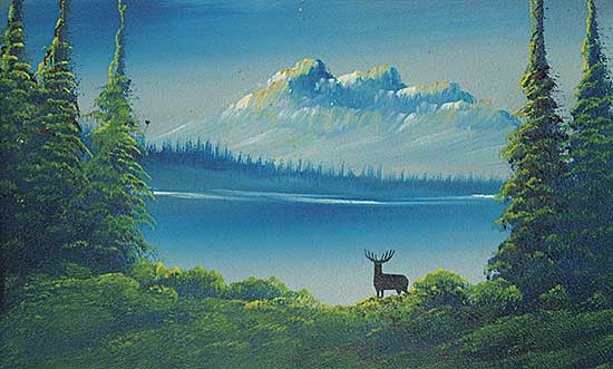 #1060 ~ Flexhaug - Untitled - Blue Lake with Mountains