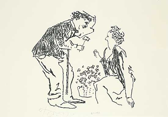 #1194 ~ Town - Chaplin and Cherrill in City Lights  #67-137