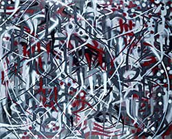 #1116 ~ Mulherin - Untitled - Red and Gray Graffiti