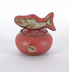 #96 ~ McGrath - Untitled - Salmon Bowl with Lid