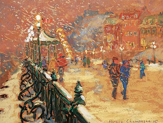 #22 ~ Champagne - A Snowy, Blowy Evening