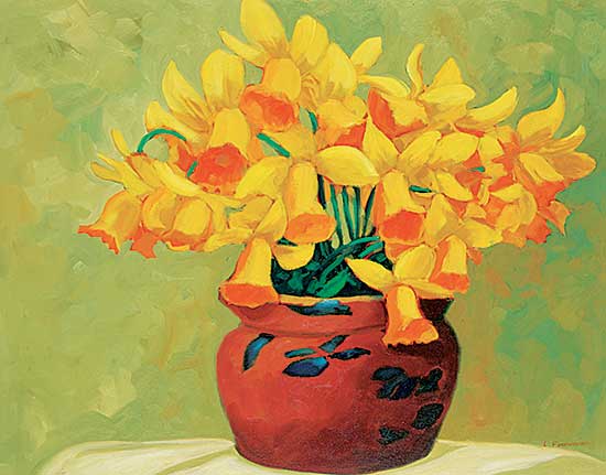 #47 ~ Fournier - Daffodils in Clay Pot