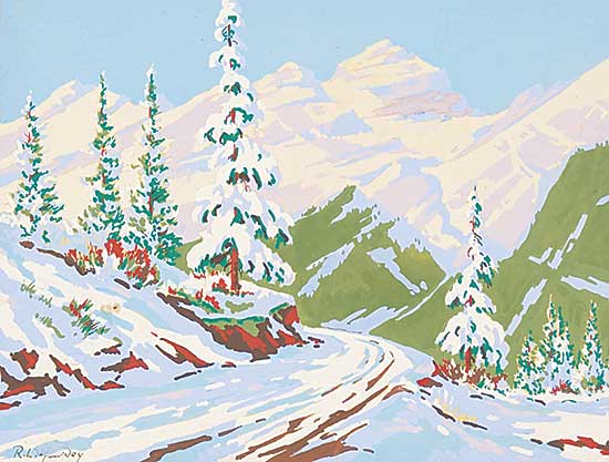 #1093 ~ Harvey - Untitled - Wintery Road Through the Mountains