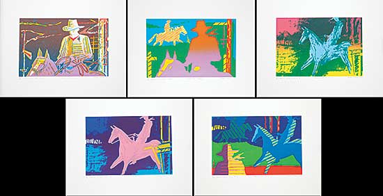 #1303 ~ Wood - Ranch Series Four #1-5 [Horse and Cowboy]  #87/200