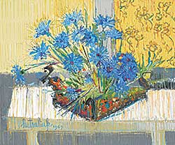#1109 ~ Hutsaliuk - Untitled - Burst of Blue Flowers