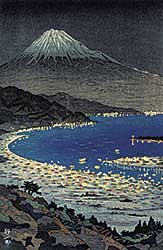 #1207 ~ Okada - Untitled - Harbour Below Mount Fuji