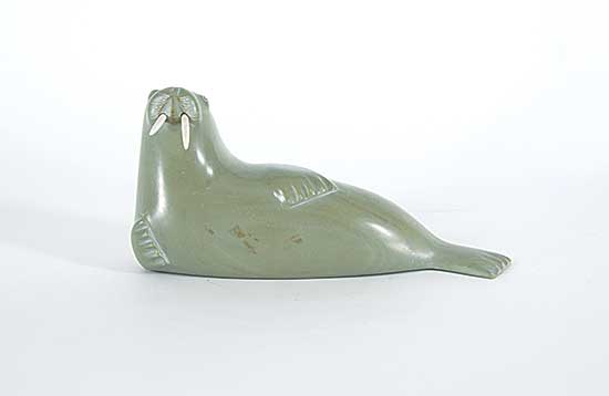 #99 ~ Oqaituq - Untitled - Green Walrus