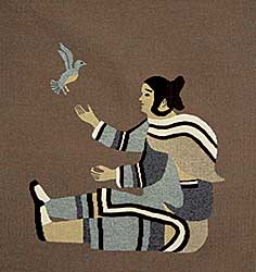 #29 ~ Inuit - Lady with Bird [#135][Nukinga Maniapik]