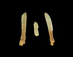 #174 ~ Inuit - Untitled - Three Bone Knives with Sinew Handles