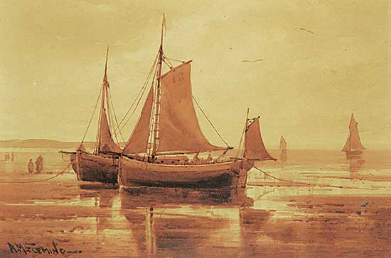 #428 ~ Fleming - Untitled - Boats at Dusk