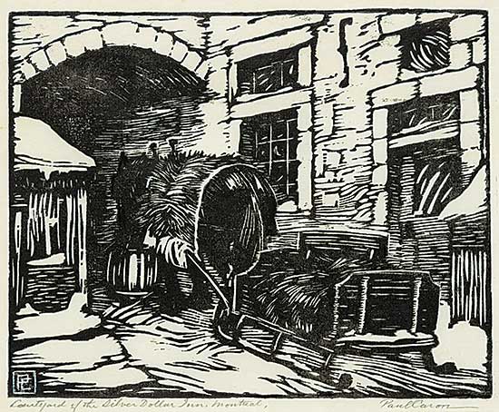 #1043 ~ Caron - Courtyard of the Silver Dollar Inn, Montreal