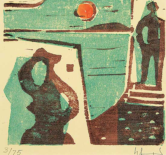 #1252 ~ Siebner - Untitled - Two Figures  #3/75