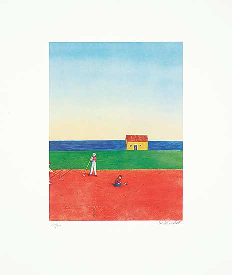 #1449 ~ Kurelek - Untitled - Planting Potatoes  #264/300