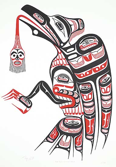 #1529 ~ Hunt - Kwa-Gulth Hamatsa Raven  #114/125