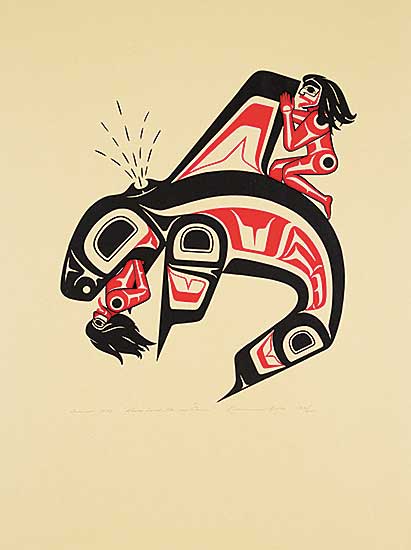 #1587 ~ Wells - Killer Whale, Man and Woman  #38/200