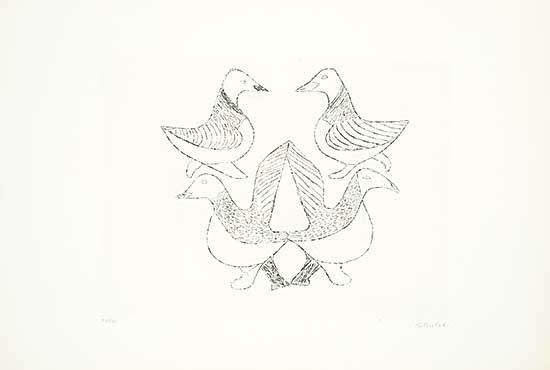 #1683 ~ Ashoona - Untitled - Four Birds  #35/50