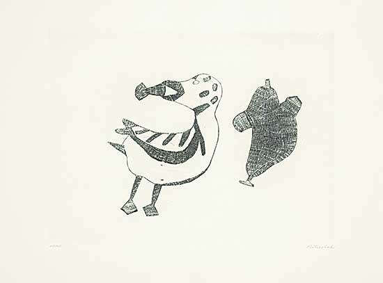 #1684 ~ Ashoona - Untitled - Bird and Object  #43/50