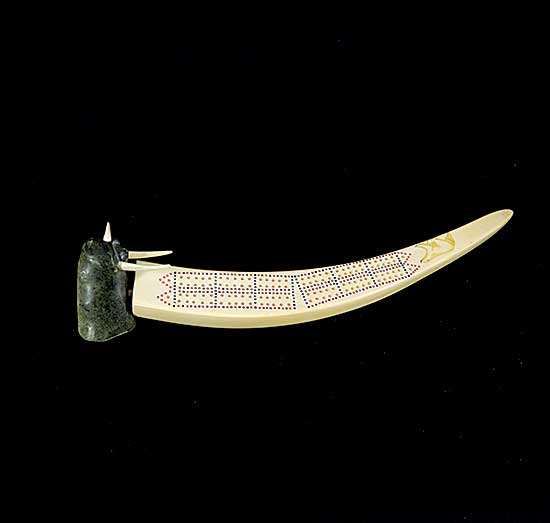 #1698 ~ School - Elaborate Walrus Cribbage Board