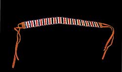 #1564 ~ School - Red, White and Blue Porcupine Quill Choker
